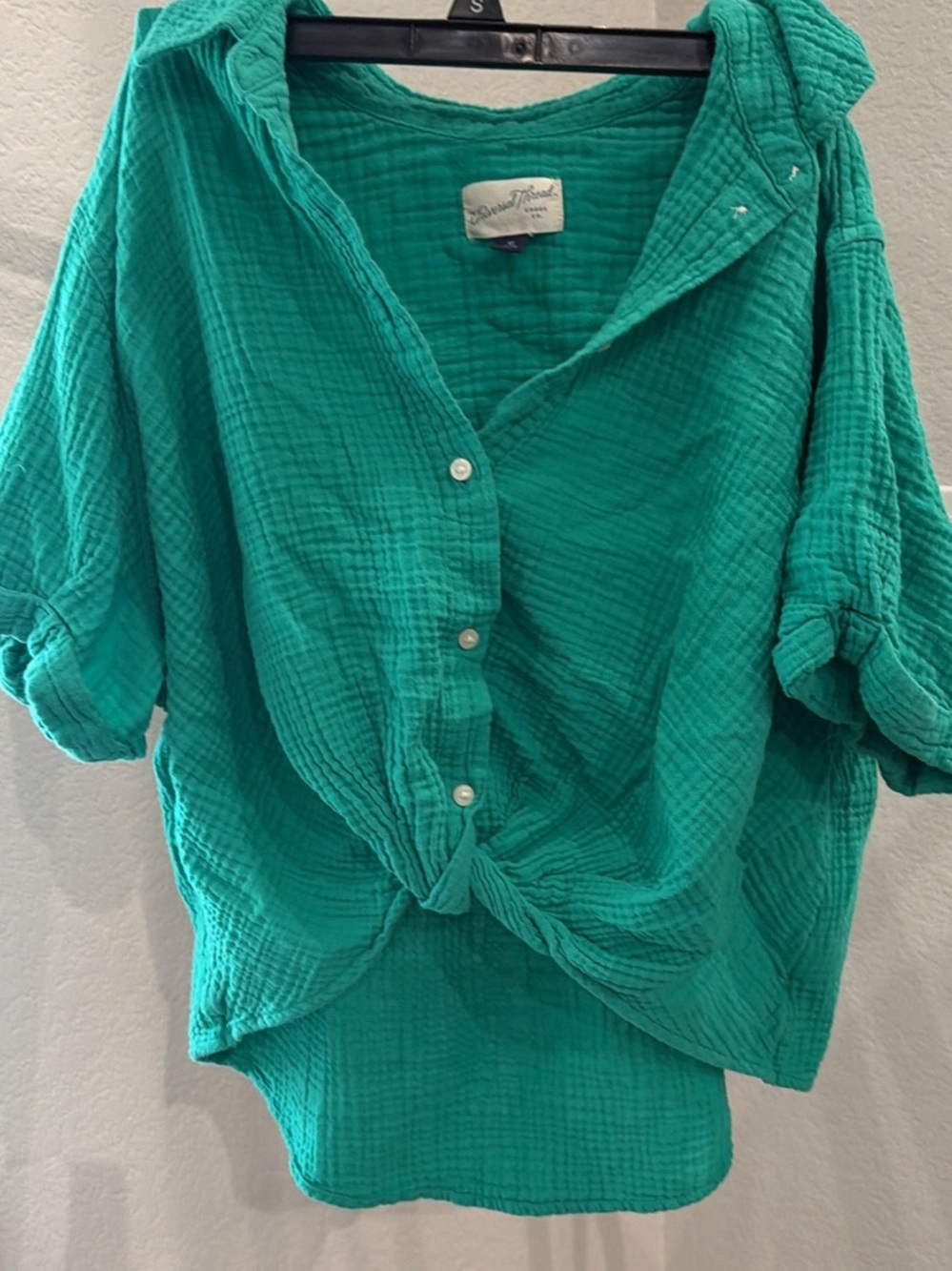 Universal Thread Knot-Front Gauze Button-Down Shirt
